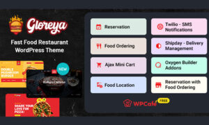 Gloreya - Food Ordering & Delivery Restaurant WordPress Theme